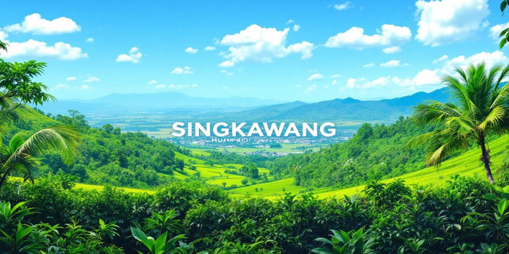 Pemandangan alam Singkawang yang indah dan hijau.